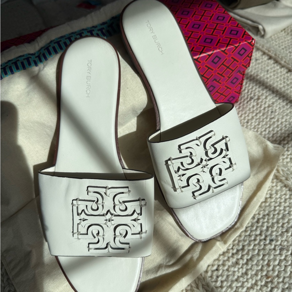 Tory Burch White Women's Slides
